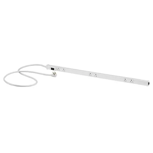 Hubbell PT155112PW 15A Portable Non-Metallic PlugTrak, 5'L, 6' Power Cord, White
