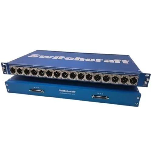 Switchcraft PT16MX2DB25 Rack Mounted I/O panel, 16 Male XLR's to 2 DB25 Connectors