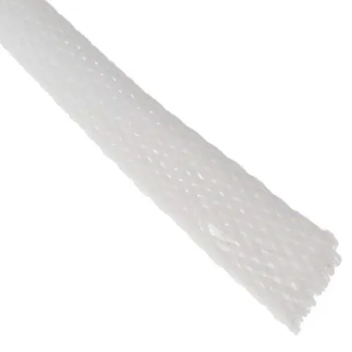 Techflex PTN0.38WH1 Flexo PET 3/8" Expandable Sleeving, 1' Cuts, White