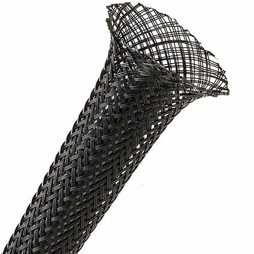 Techflex PTN0.125BK250 Flexo PET 1/4" Expandable Sleeving, 250' Bulk Spool, Black