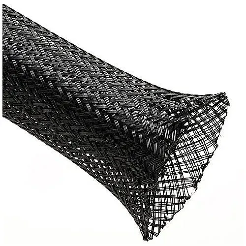 Techflex PTN1.50BLK40 Flexo PET 1/2" Expandable Sleeving, 40' (12.9m), Spool, Black