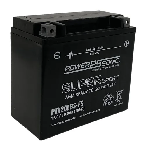 Power Sonic PTX20LBS-FS 405 CCA SuperSport Sealed Lead Acid Battery