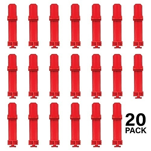 On-Q AC1051RC20 Forward Small Device Mounting Clamps, 20-Pack, Red