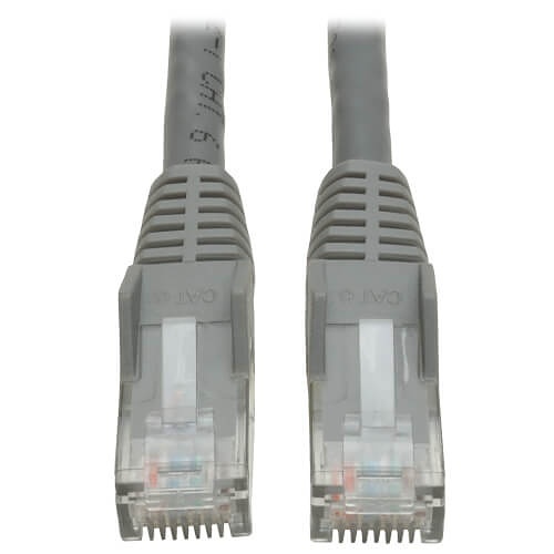 Eaton Tripp Lite N201-007-GY CAT6 Snagless Molded Gigabit Patch Cable, UPT, RJ45 M/M, 7' (2.13m), Gray