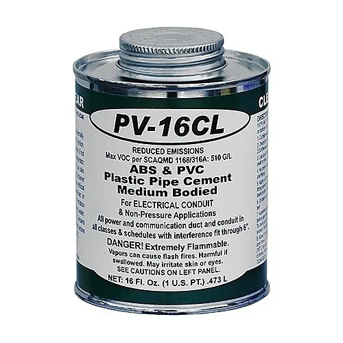 Dottie PV16CL Sealant, Clear Abs and PVC Cement Pint