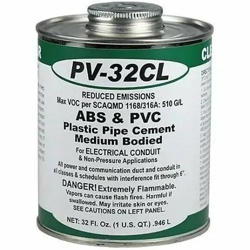 Dottie PV32CL Spackling Compound, Clear Abs and PVC Cement Quart