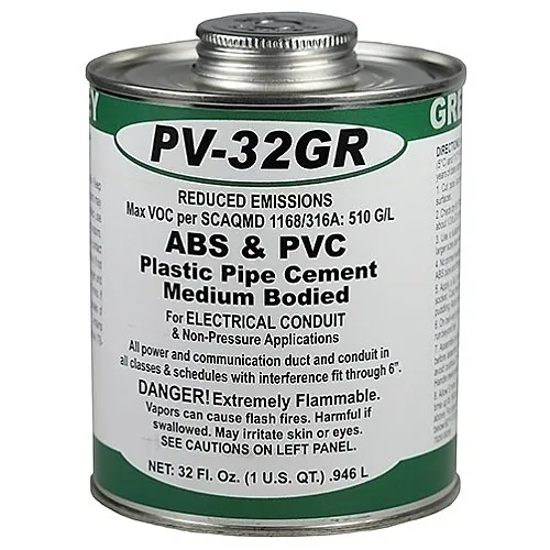 Dottie PV32GR Sealant, Gray Abs and PVC Cement Quart
