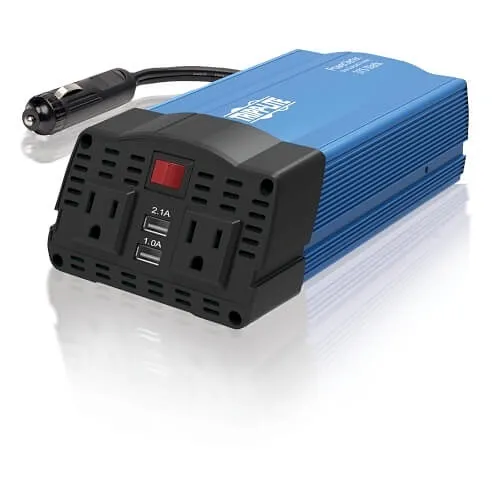 Eaton Tripp Lite PV375USB, PowerVerter Ultra-Compact Car Inverter, 3' (0.9m) Cord, 375W, 12VDC to 110VAC, AC Outlets and USB Charging Ports
