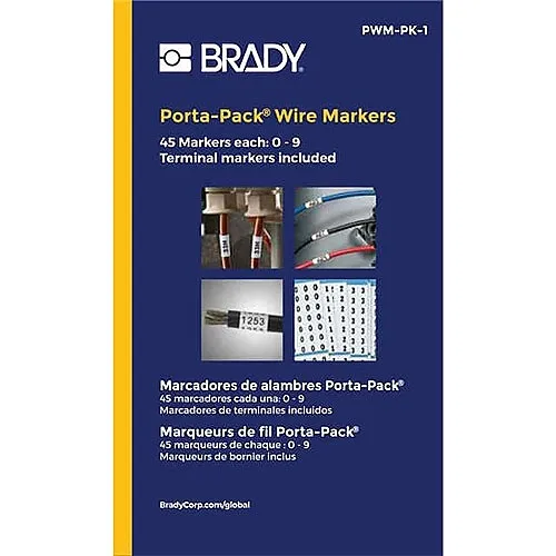 Brady ID PWM-PK-1 Porta-Pack Wire Marker Books, 1.56"x 0.22", Black on White, 10-Pack