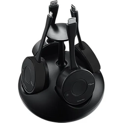 Optoma QCP-SK-4K-HDMI QuickCAST Pro 4K Wireless Starter Kit, (2) QCP-4K-HDMITX Transmitters, (1) QCP-4K-HDMIRX Receiver and (1) QCP-CRADLE