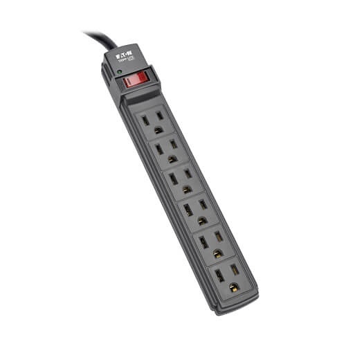 Eaton Tripp Lite PS66B Power It! 6-Outlet Power Strip, 6' (1.83 m) Cord, Black Housing