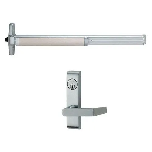 Von Duprin QELA-33A-L-US26D-3'-LHR-360-06 33A Series with Left Handed 360L Lever Rim Panic Exit Device, Satin Chrome