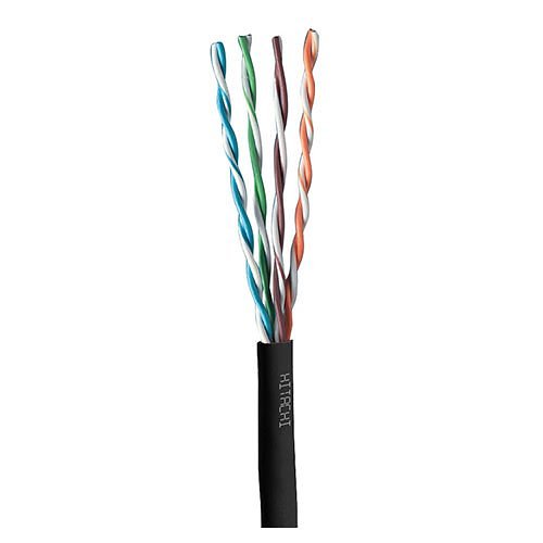 Proterial Cable 30237-8-BK2 Indoor CAT6 XS Plenum Cable, 4-Pair, UTP, CMP, 1000' Reelex Box, Black