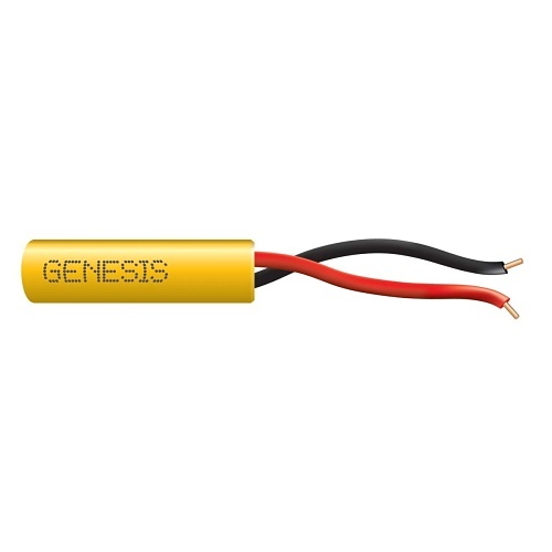 Genesis 21015802 22/2 Solid Unshielded Cable, Riser, CMR, FT4, 250' (76.2 m) Speed Bag, Yellow