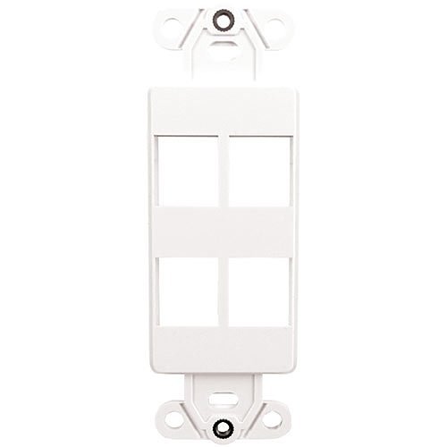 Primex 125-0954-WT Modular Wall Plate Inserts Decorative Insert, 4-port, White