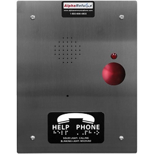 Alpha RCB2100SFRM Refuge Call Box with Mushroom Button for AlphaRefuge 2100 Series, Remote 24V Power, Flush, Stainless Steel