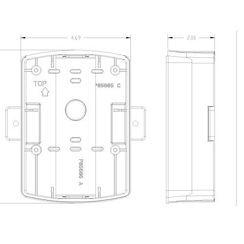 Eaton ELSPKBB-R Wheelock Eluxa LED Speaker Surface Backbox, Ceiling, Red