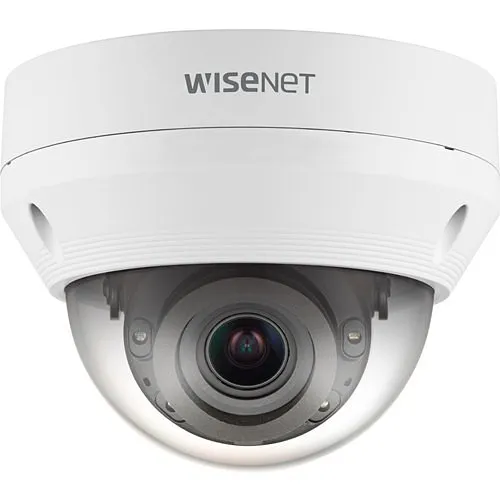 Hanwha QNV-8080R Q-Series 5MP IR Vandal IP Dome Camera, 3.2-10mm Varifocal Lens, White