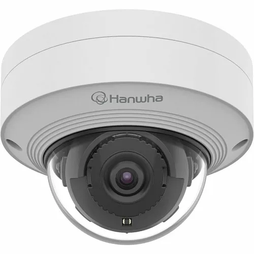 Hanwha QNV-C8012 Q Series 5MP AI Mini Vandal Resistant Dome Camera, 2.4mm Fixed Lens, IP66 IK10, White