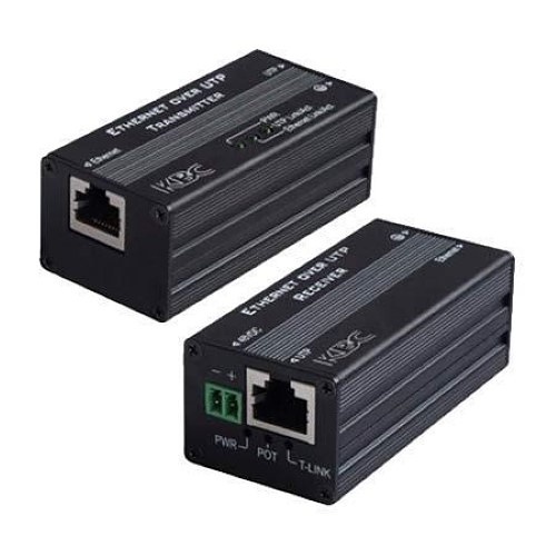 KBC Networks EERF-1KT-B eCopper Kit for (1) PoE Camera Auto-Sensing PSE Ethernet over Twisted Pair, (1) EERF1-LS1-T-MN-B Transmitter, (1) EERF1-LN1-R-MN-B Receiver and (1) GST60A48 Power Supply