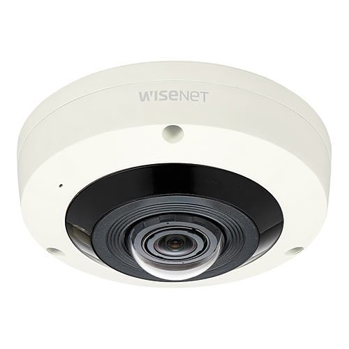 Hanwha XNF-8010RV X-Series 6MP IR Outdoor Fisheye Camera, 1.6mm Fixed Lens, Ivory