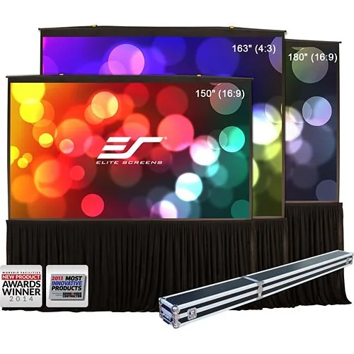 Elite Screens QS150HD QuickStand 5-Second Series MaxWhite Fiberglass (FG) 150" 16:9 4K Ultra HD Manual Pull Up Projector Screen