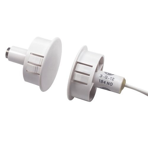 GRI 1841-2WG 184 Series 1" Steel Door Recessed Switch Set, Wide Gap, 10W, 200VDC, 0.40 Amp, Closed Loop, N/O, A, and U.L. 10C Fire Rated Black