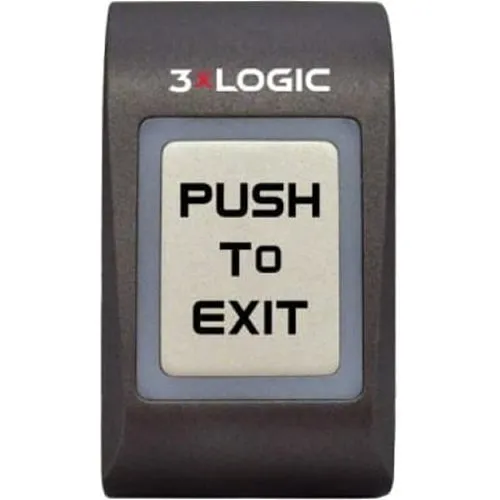 infinias R-MEXIT-CHAR Exit Device, Mini Metal Surface Mount Push to Exit Button, Charcoal