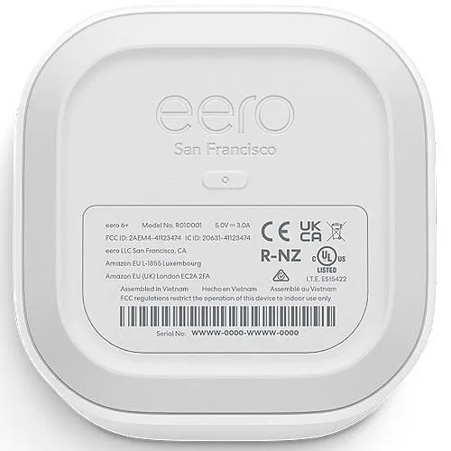 eero 6+ R011111 Dual Band Mesh Wi-Fi 6+ Router, 1 Pack