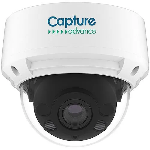 Capture Advance R2-5MPDMTRZ 5MP WDR IR Dome IP Camera, 2.7-13.5mm Lens, NDAA Compliant, White, (Replaces R2-4MPIPMODM)