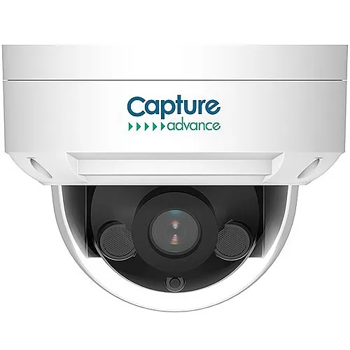 Capture Advance R2-8MPFXDOME 8MP WDR IR Dome IP Camera, 2.8mm Lens, NDAA Compliant, White
