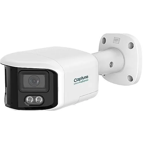 Capture Advance SN-IPP8085QAS 8MP 180° Panoramic Bullet Internet Protocol Camera, Dual-Lens