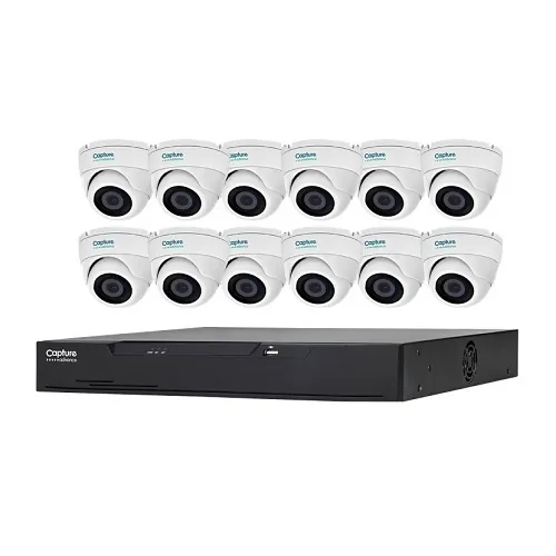 Capture Advance R2-HD16C5MPK 13-Piece Kit, Includes (1) 16-Channel 5MP DVR 2TB and (12) 5MP HD Eyeball Camera with 2.8mm Lens