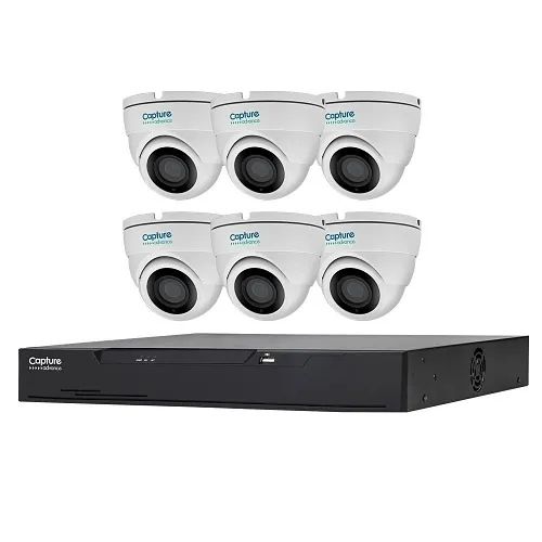 Capture Advance R2-HD8C5MPK Kit, 7-Piece, Includes (1) 8-Channel 5MP 2TB DVR and (6) 5MP HD Eyeball Camera with 2.8mm Lens