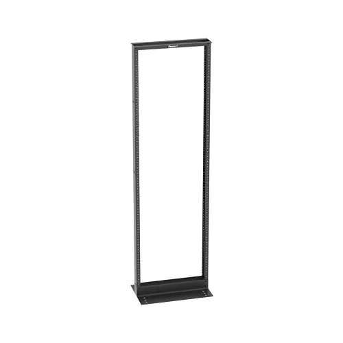 Panduit R2P79 2-Post Rack, 42U, #12-24 Threaded E-Rails, Aluminum, Black