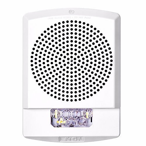 Eaton ELFHSW Wheelock Eluxa Low Frequency Sounder Strobe, Wall, FIRE Lettering, 24V, 110/177 cd, Indoor, White