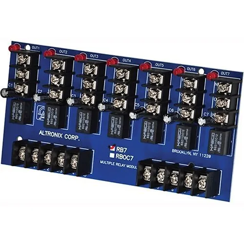 Altronix RB7 Relay Module, Ultra-Sensitive, 12/24VDC Isolated form 'C' at 1A 120VAC/28VDC