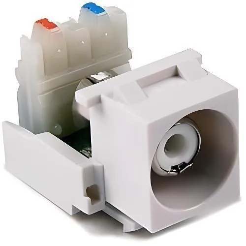 HellermannTyton RCAW110-W RCA-110 Connector Module with White Stripe, White