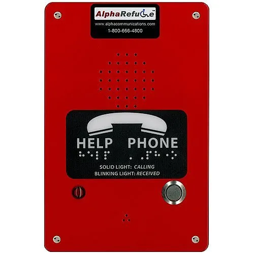 Alpha RCB2100RR Refuge Call Box for AlphaRefuge 2100 Series, Remote 24V Power, Surface, Red Powder-Coated Metal