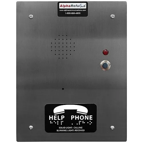 Alpha RCB2100SFD Refuge Call Box for AlphaRefuge 2100 Series, Direct Power, Flush, Standard Call Button, Direct 120V Power, Stainless Steel