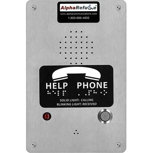 Alpha RCB2100SR Refuge Call Box for AlphaRefuge 2100 Series, Remote 24V Power, Surface, Stainless Steel