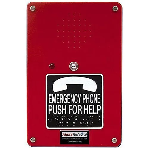 Alpha RCB2400RN Refuge Call Box with Built-in Heavy-Duty Metal Call Button, Red