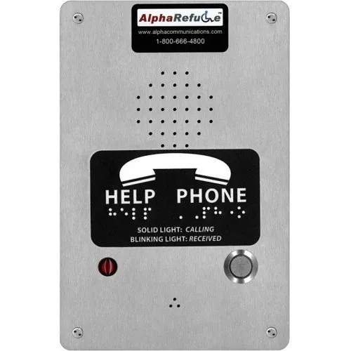 Alpha RCB2400S PBX Refuge Call Box for AlphaRefuge 2400 Series, Remote Power, Stainless Steel