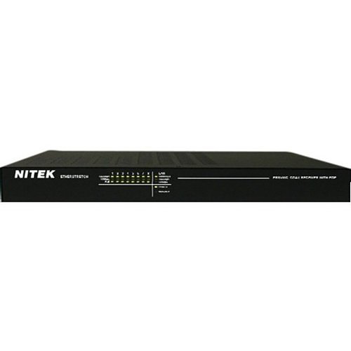 Nitek ER8500C Ethernet Over Coaxial Network Extender, RJ45/(8) BNC Connector, SFP Port, 110 to 240 Volt AC, 320 Watt, 32 to 125 Deg F, Standard Rack Mount