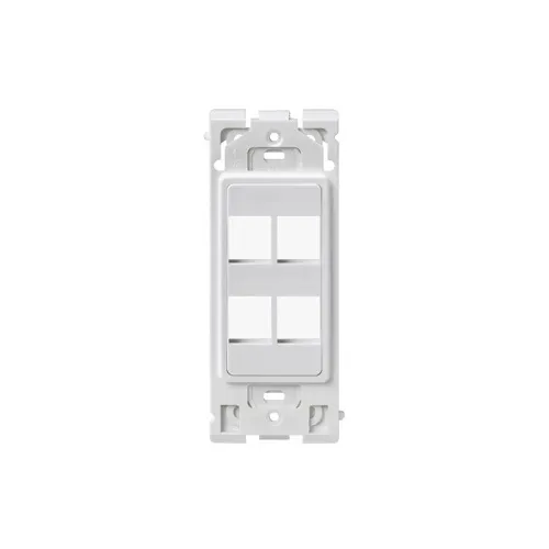 Leviton RE640-WW4 Renu Series 4-Port QuickPort Insert, Flush Mount, White on White