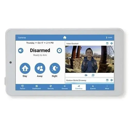 alula RE667X-PRO  7" Slimline Full-Color Touchpad Pro, Wall Mount and Tabletop Stand