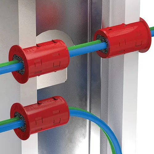 Specified Technologies RFG2 EZ-Firestop 2-Piece Split Cable Grommet for Single or Multiple Cables up to 0.53" Diameter, 10-Pack, Red