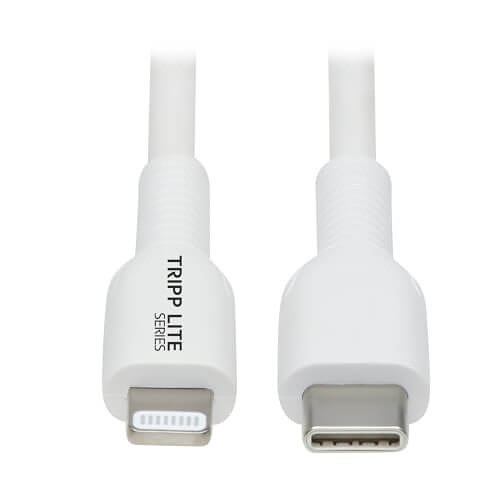 Eaton Tripp Lite M102-02M-WH USB-C to Lightning Sync Charge Cable (M/M), MFi Certified, 6.6', White