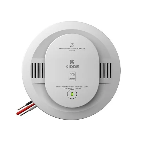 Kidde RGCUAR-RW Ring Smart Smoke + CO Alarm, Hardwired with (2) AA Backup Battery