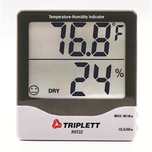 Triplett RHT22 LCD Screen Temperature Humidity Indicator, Dispalys Humidity and Temperature